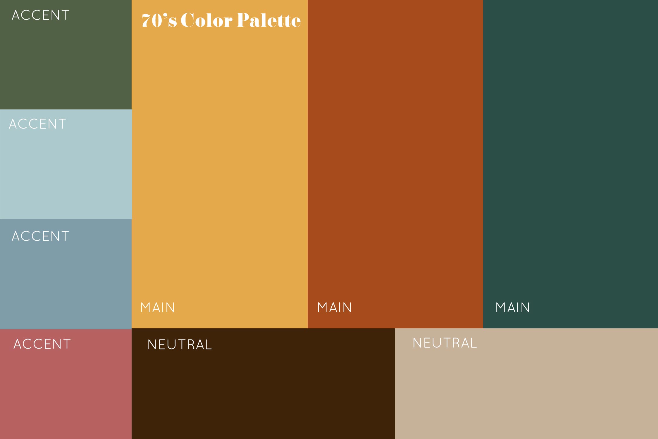 70s Color Palette Hex